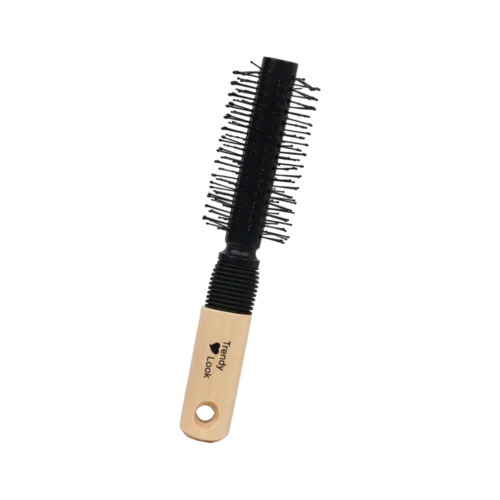 Round Comb and Hair Brush for Curly Hair Styling - Perfect Small Hair Brush for Easy Hair Styling and Detangling - 2311-BW