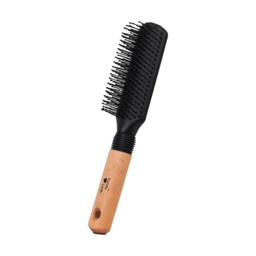 9543-BW Round Comb and Hair Brush for Curly Hair Styling - Perfect flat Hair Brush for Easy Hair Styling and Detangling - 9543-BW