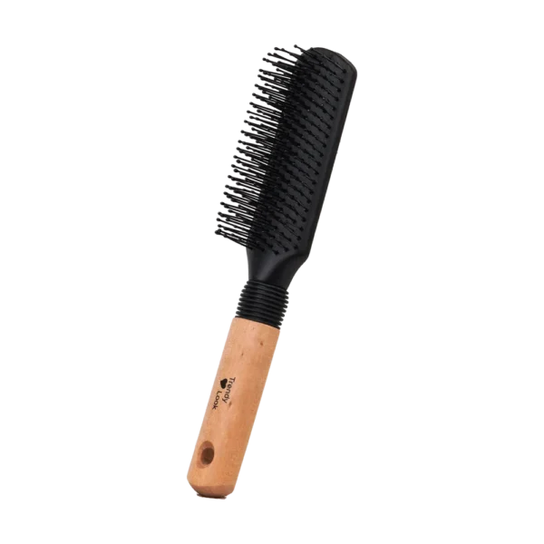 9543-BW Round Comb and Hair Brush for Curly Hair Styling - Perfect flat Hair Brush for Easy Hair Styling and Detangling - 9543-BW