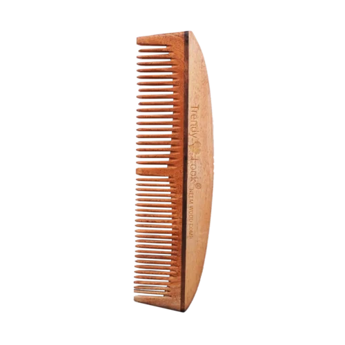 Multi Action Detangling Fizz Control Neem Wooden Comb - Ruby