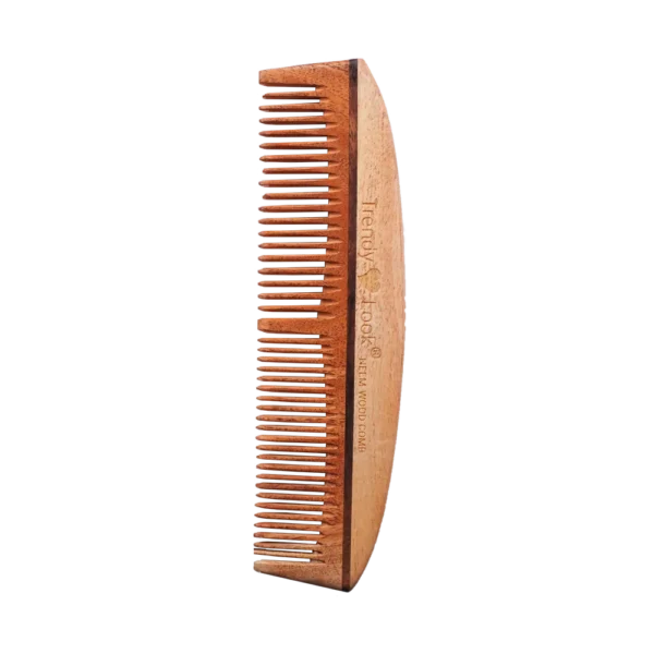 Multi Action Detangling Fizz Control Neem Wooden Comb - Ruby