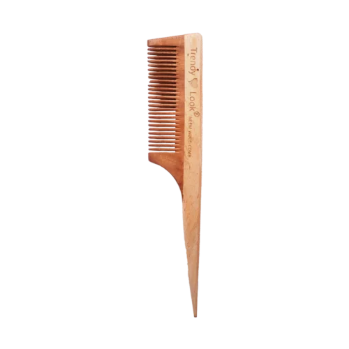 Multi Action Detangling Fizz Control Neem Wooden Comb - Tail
