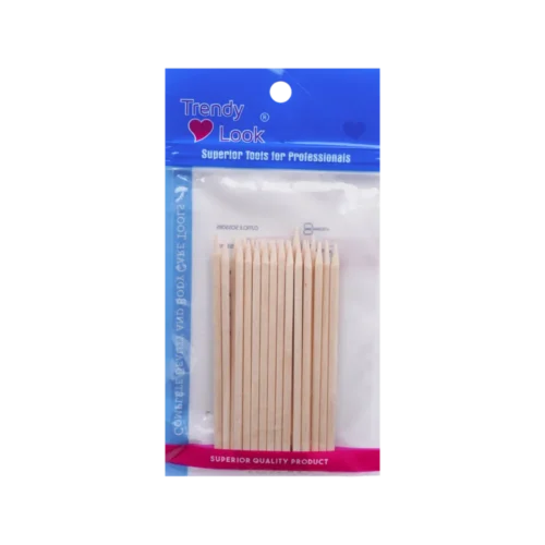 ORANGE-STICK-24-PCS 24 Pcs Orange Wood Nail Sticks Double Sided Cuticle Pusher Remover Manicure Pedicure Tool