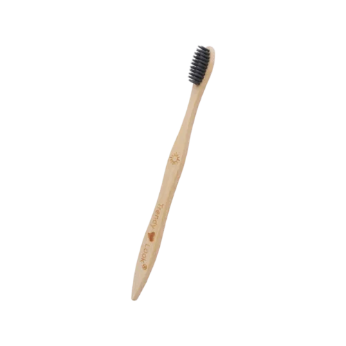 S-CHARCOAL Bamboo Toothbrush With S-Charcoal Activated Soft Bristles | Treated With Neem Oil | Fungus Protection | Bpa Free, Biodegradable