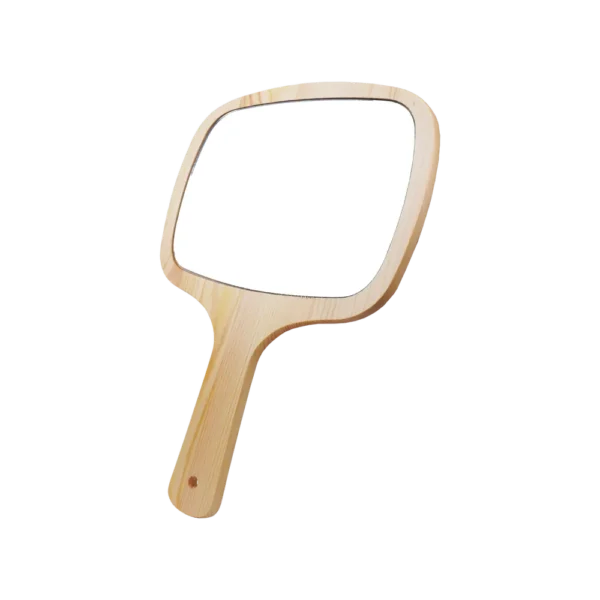 Premium Wooden Handle Mirror-SQUARE