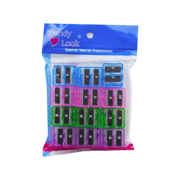 Makeup Kajal Eyeliner Eyebrow Pencil Dual Sharpener |Twin Hole Cosmetic Cutter for Beauty Salon,Kajal Pencil Dual Sharpener - 12 PCS SET