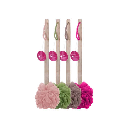 Loofah for Bathing | Exfoliating Wooden Handle Loofah Bath Shower Sponge Loofah -Round