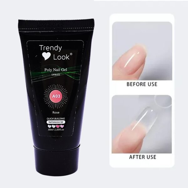 Trendy Look Poly Nail Gel – Long-Lasting, Easy-to-Use Nail Extension Gel for Salon-Quality Nails at Home