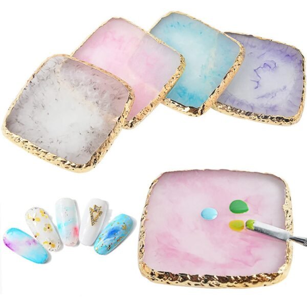 Trendy Look Nail Art Crystal Mixing Palette – Elegant Glass Dish for Gel, Polish & Pigment Blending